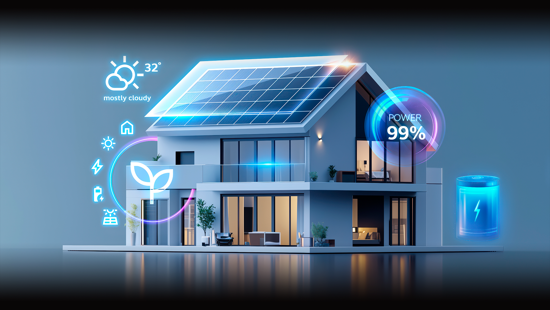 casa paneles solares animaci贸n